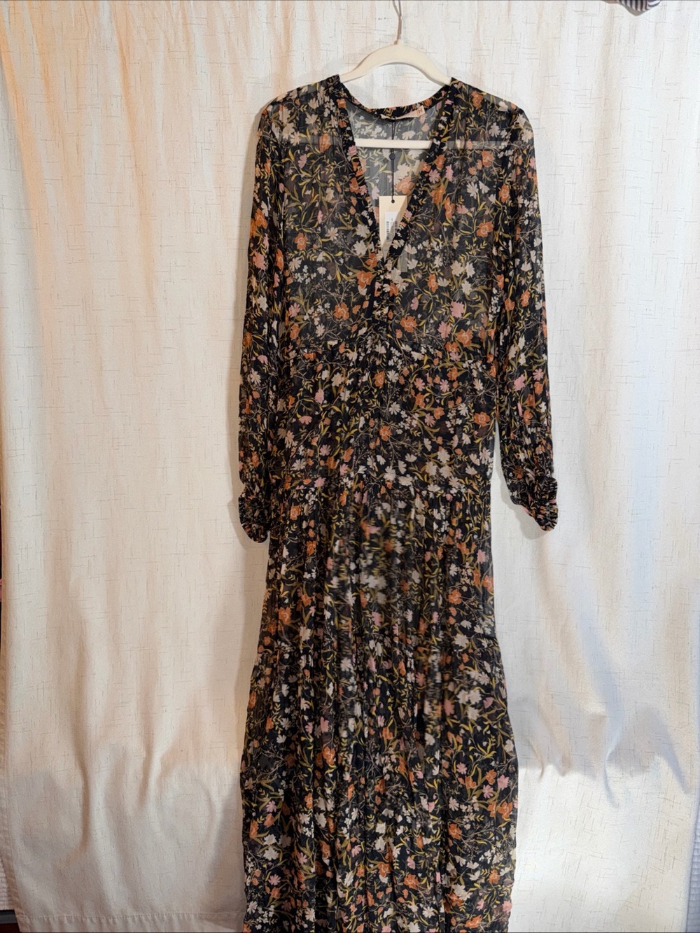 Bec and Bridge Nightshade Silk Floral Long Sleeve Tiered Maxi Dress Sz 4 Boho - Picture 16 of 16